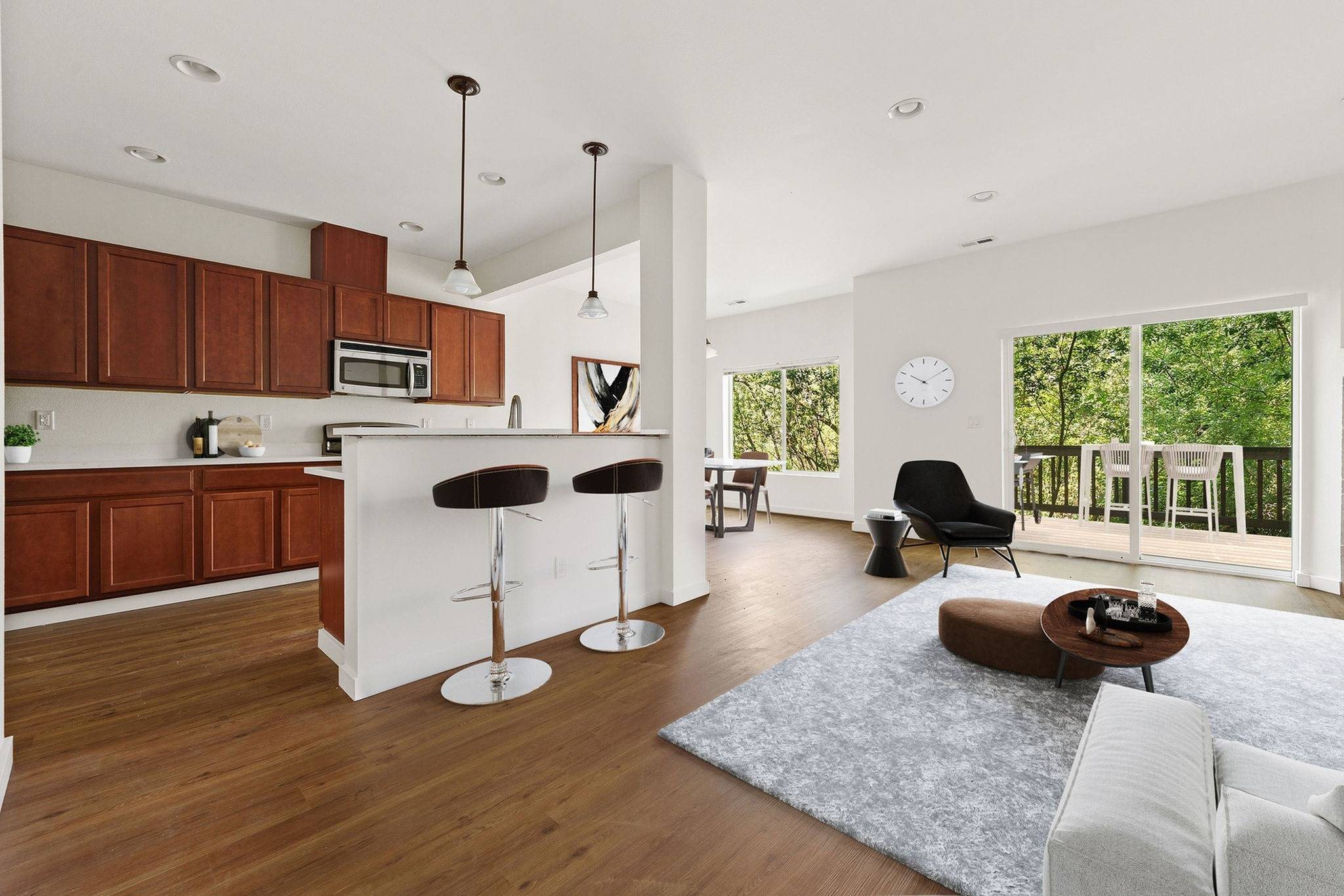 Open living and kitchen